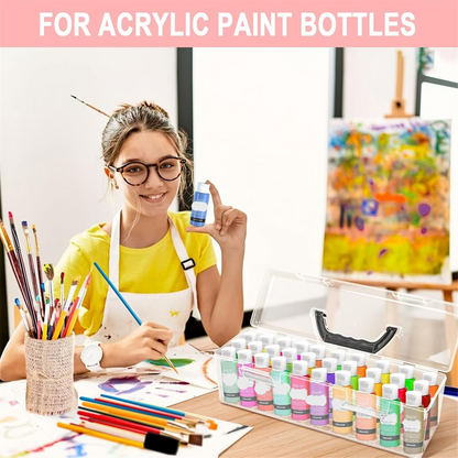 Acrylic Paint Storage Box, 30 Bottle Capacity Acrylic Paint Storage Box for 2 Fluid Ounces Acrylic Paint,Storage Box